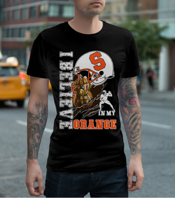 I Believe In My Orange Infinity Gauntlet Football S Helmet Fan T-Shirt