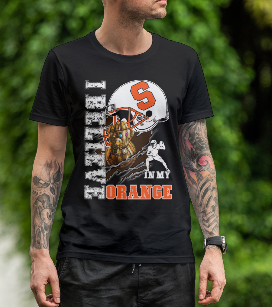 I Believe In My Orange Infinity Gauntlet Football S Helmet Fan T-Shirt