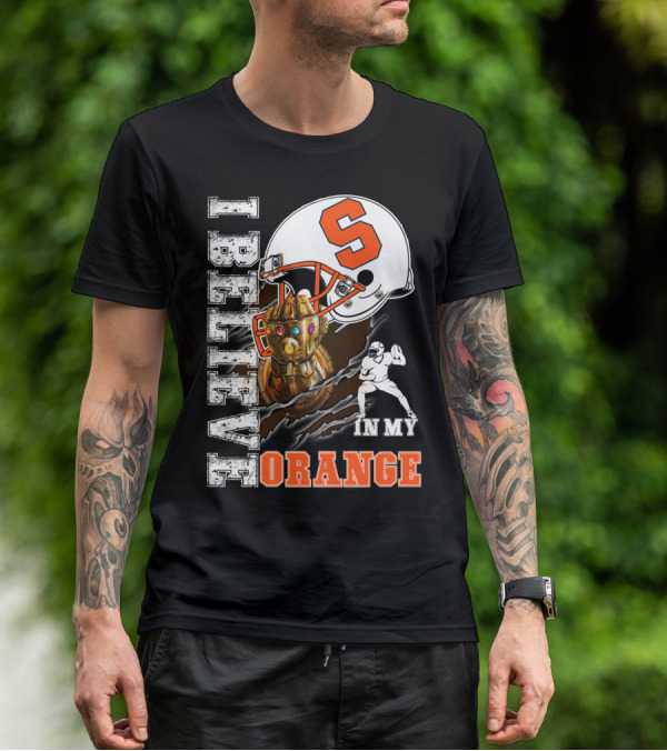I Believe In My Orange Infinity Gauntlet Football S Helmet Fan T-Shirt