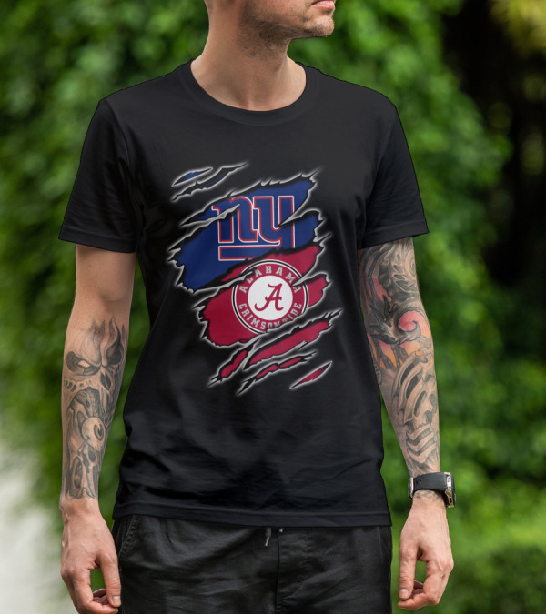 New York Giants Alabama Crimson Tide Fan Crossover T-Shirt