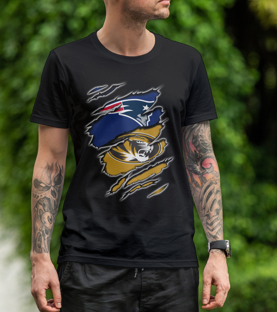 Patriots Missouri Tigers Logo Ripped T-Shirt
