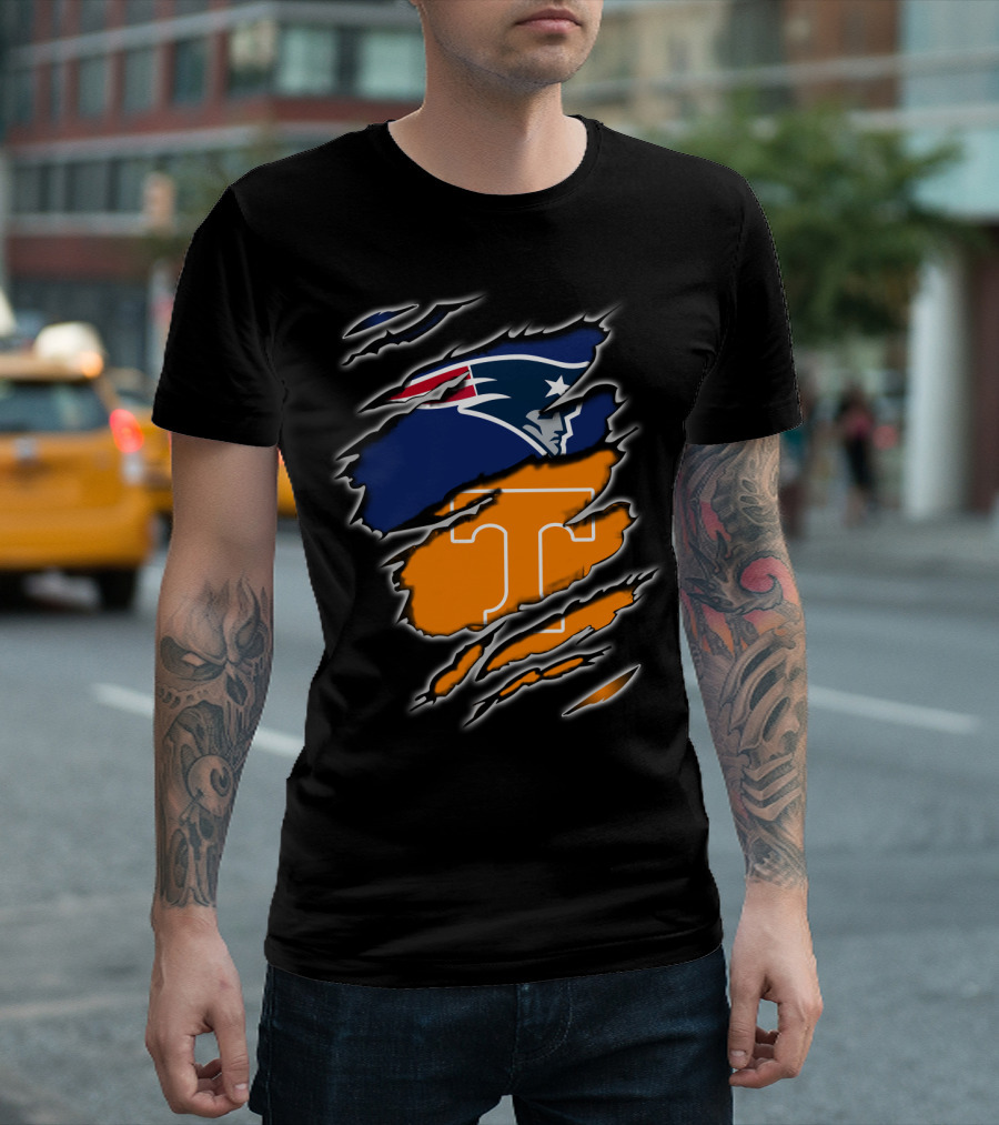 New England Patriots Tennessee Volunteers Ripped T-Shirt