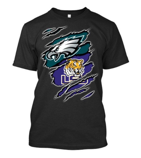 Philadelphia Eagles LSU Tigers Ripped T-Shirt