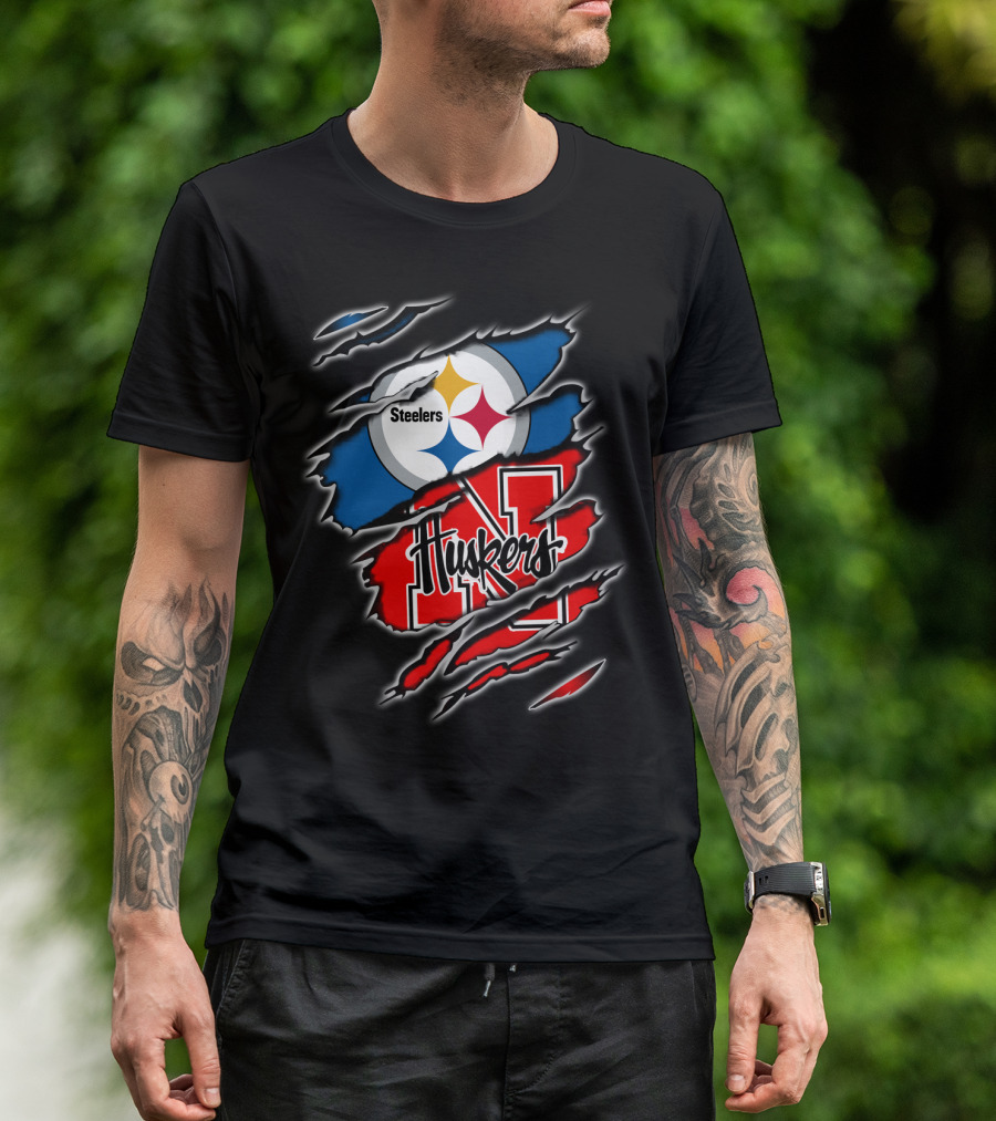 Steelers Huskers Ripped T-Shirt