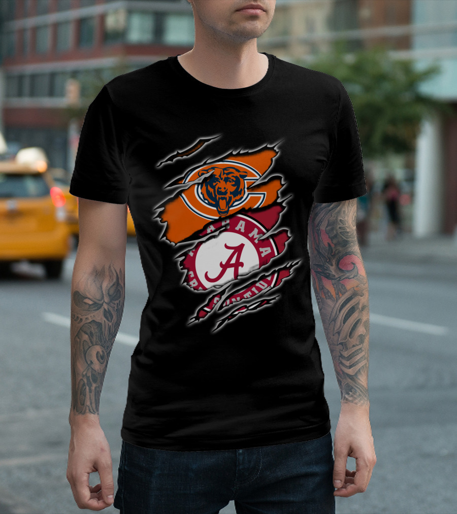 Chicago Bears Alabama Crimson Tide Crossover T-Shirt