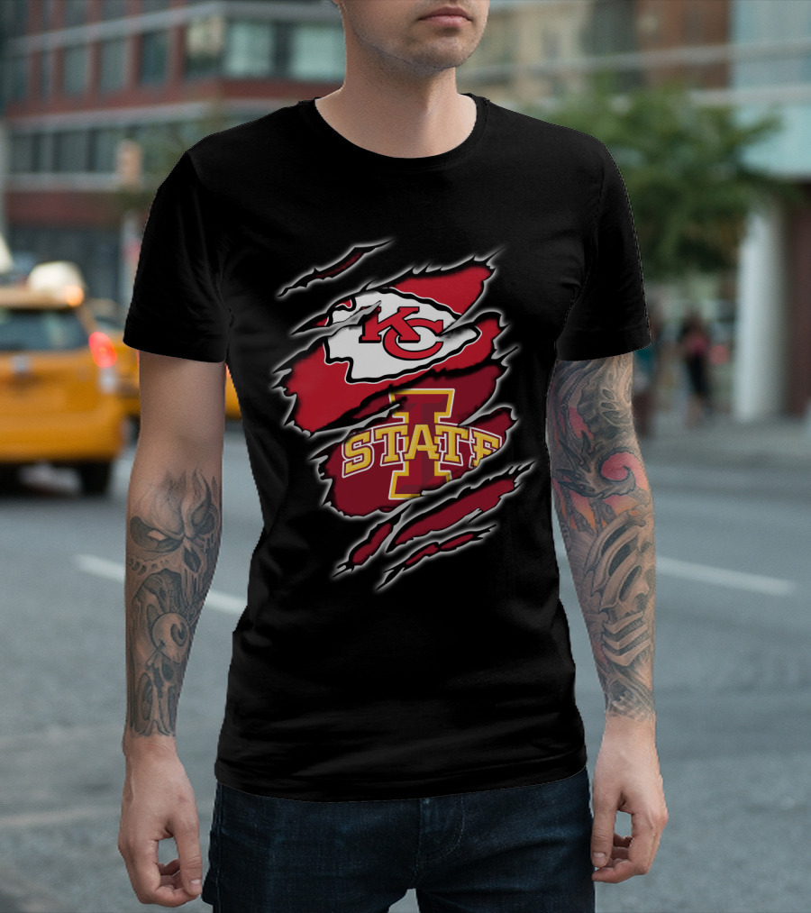 Kansas City Chiefs Iowa State Cyclones Torn Mesh T-Shirt