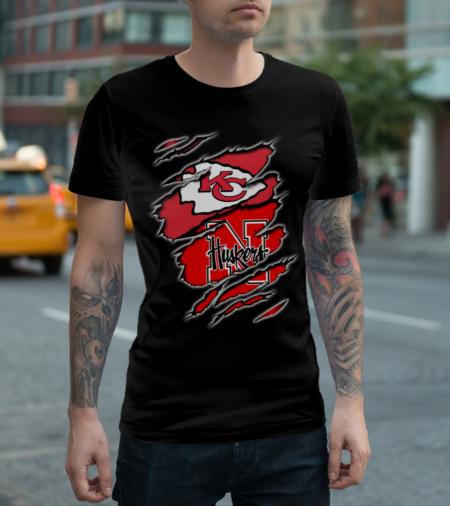 Chiefs KC Huskers Nebraska N Football T-Shirt