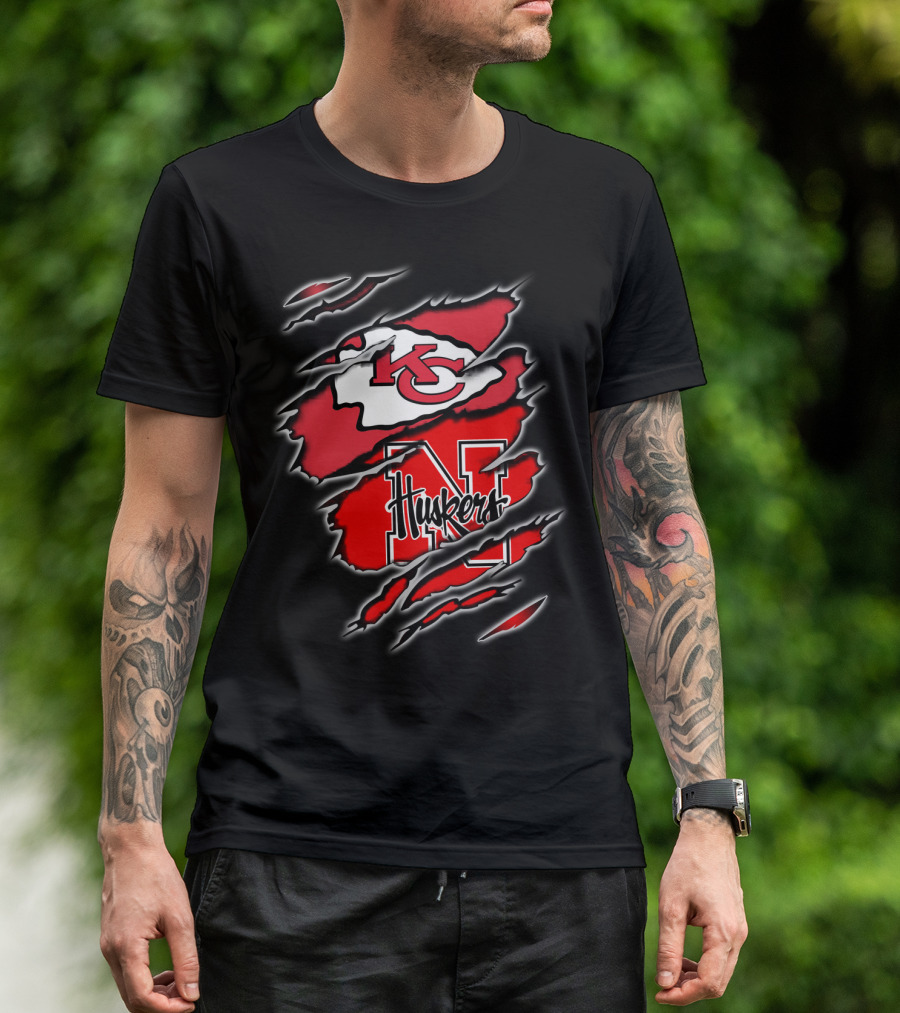 Chiefs KC Huskers Nebraska N Football T-Shirt