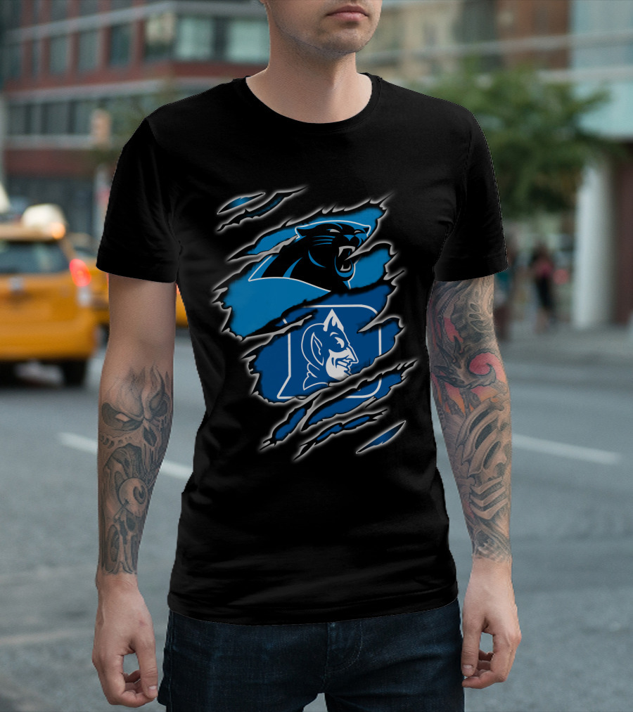 Panthers Duke Collaboration Ripped Blue T-Shirt