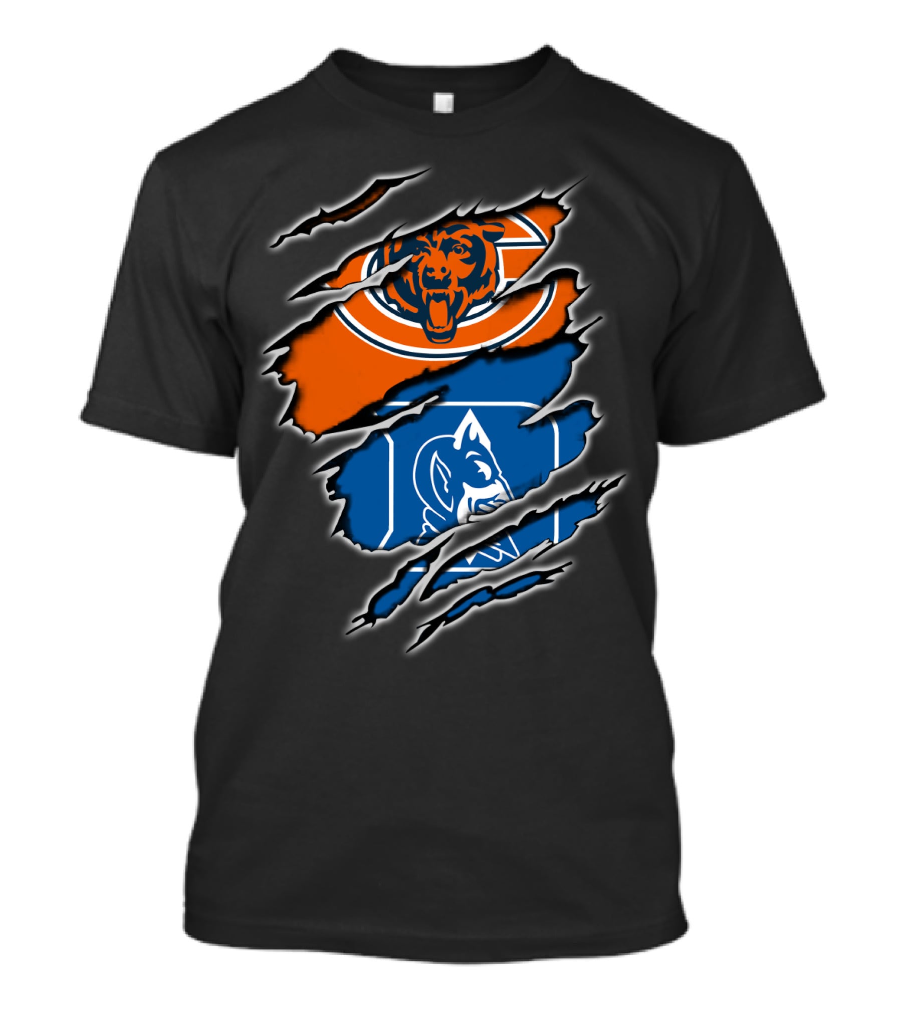 Chicago Bears Duke Blue Devils Claw Tear T-Shirt