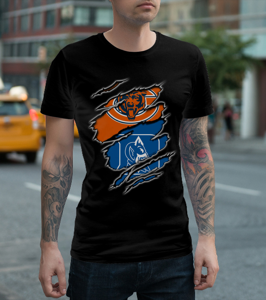 Chicago Bears Duke Blue Devils Claw Tear T-Shirt
