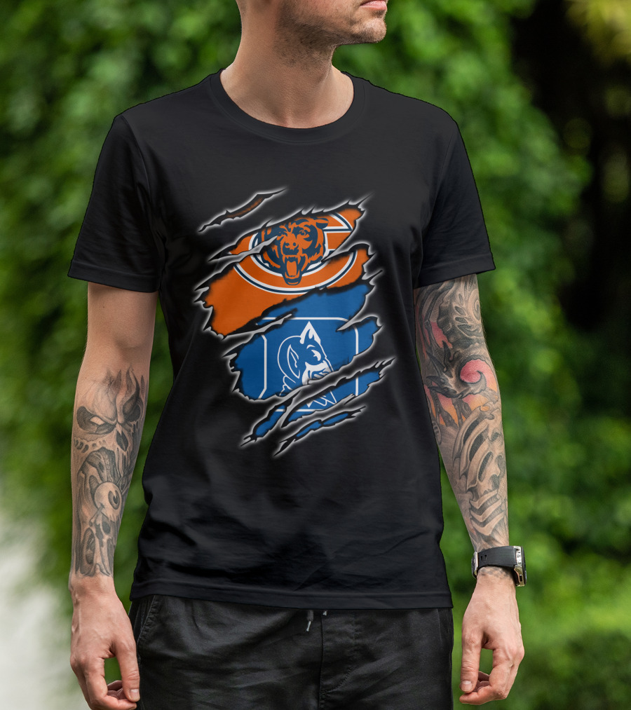 Chicago Bears Duke Blue Devils Claw Tear T-Shirt