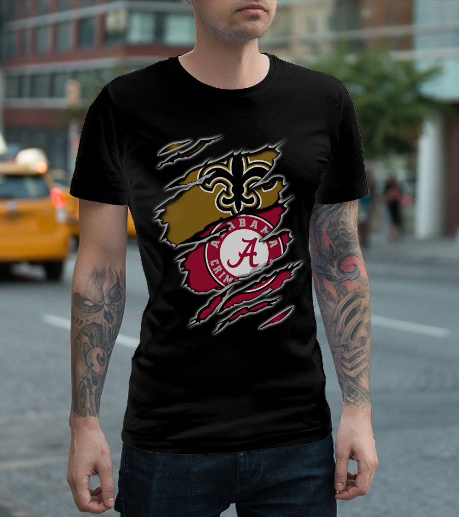 New Orleans Saints Alabama Crimson Tide Fan Gear T-Shirt