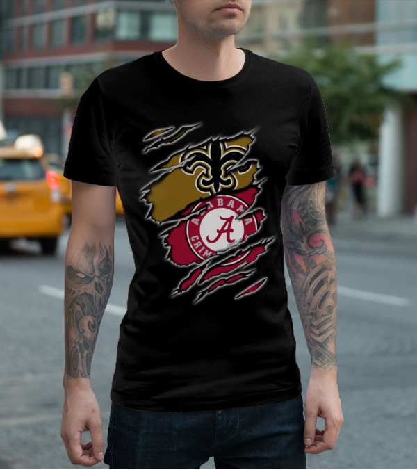 New Orleans Saints Alabama Crimson Tide Fan Gear T-Shirt