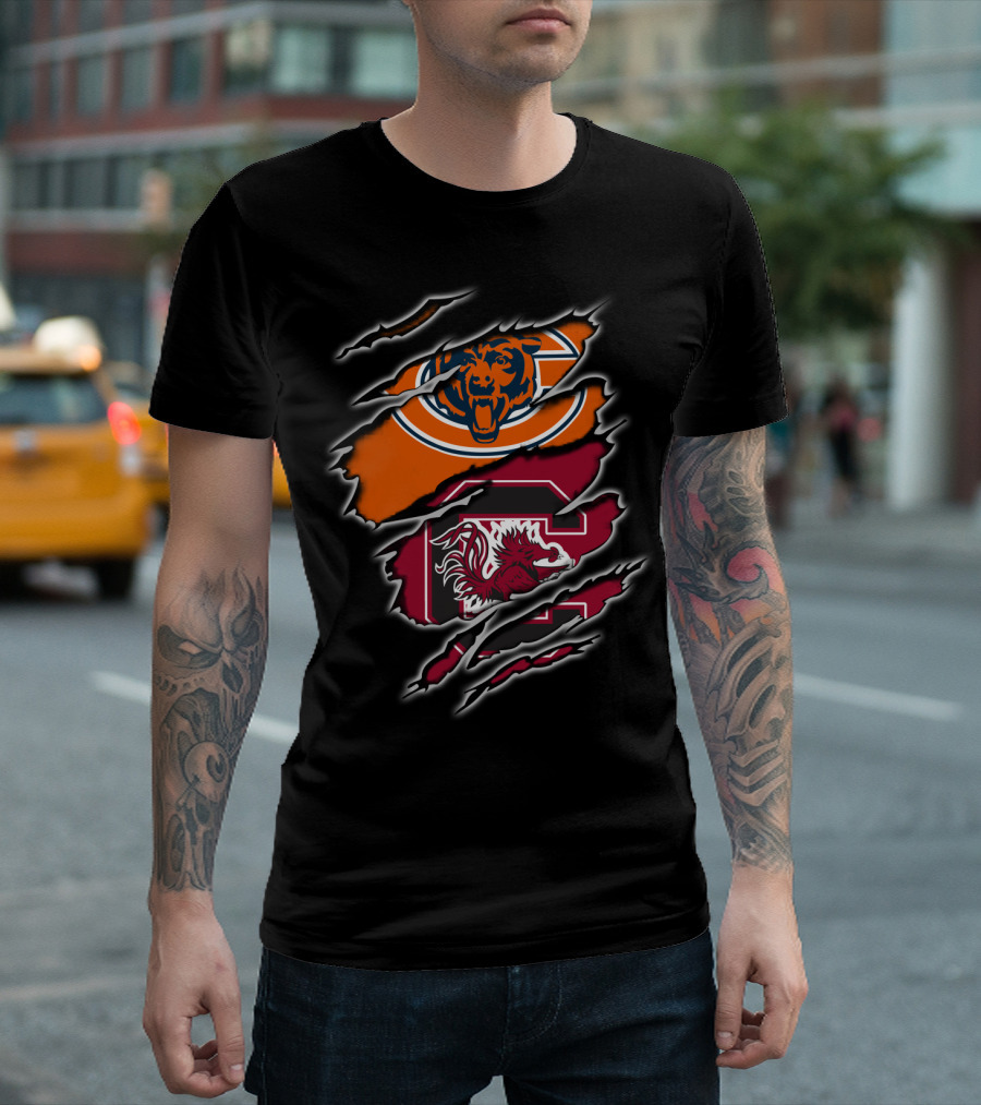 Bears Gamecocks Logo Mashup T-Shirt