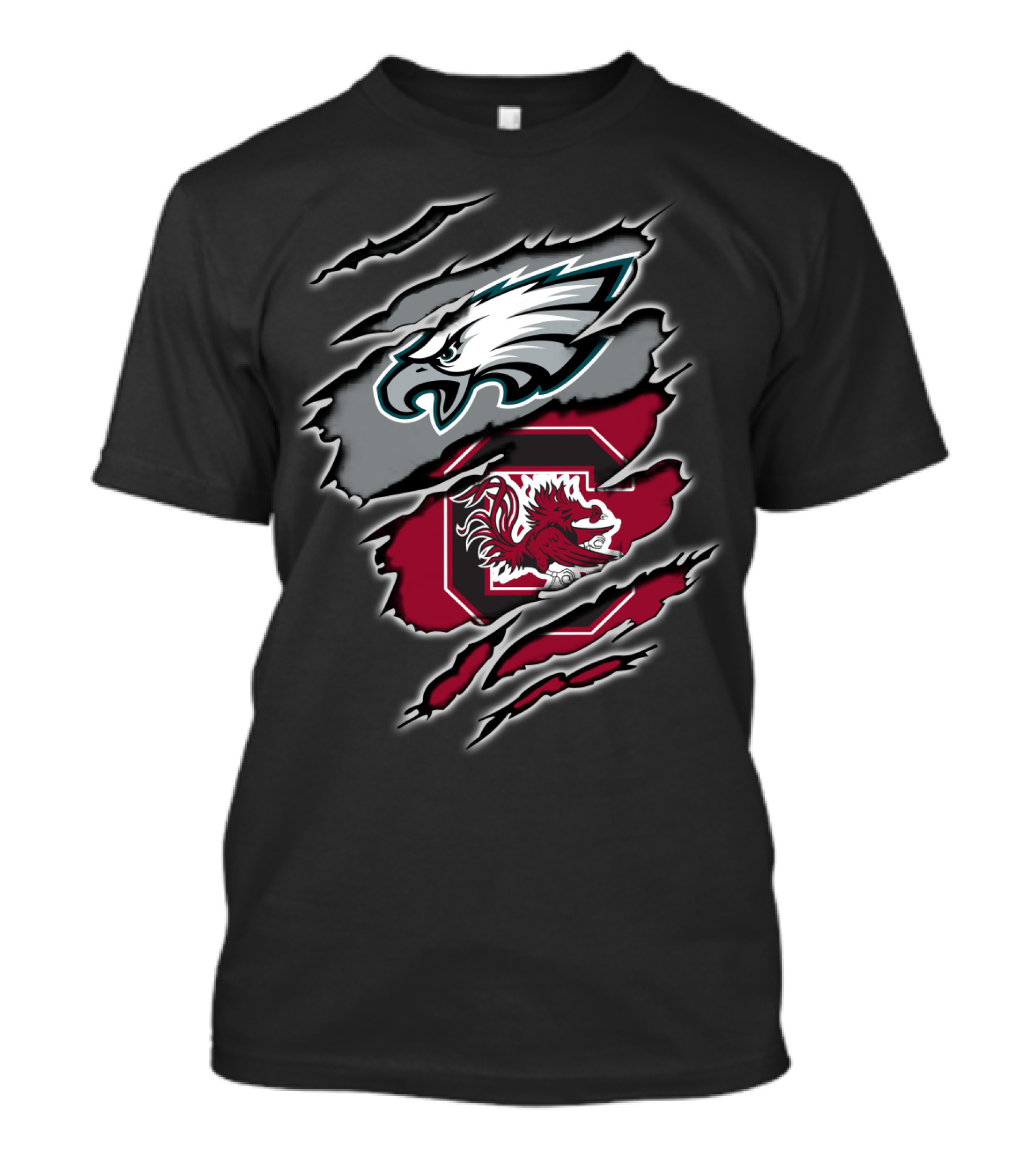 Philadelphia Eagles South Carolina Gamecocks Logo Blend T-Shirt