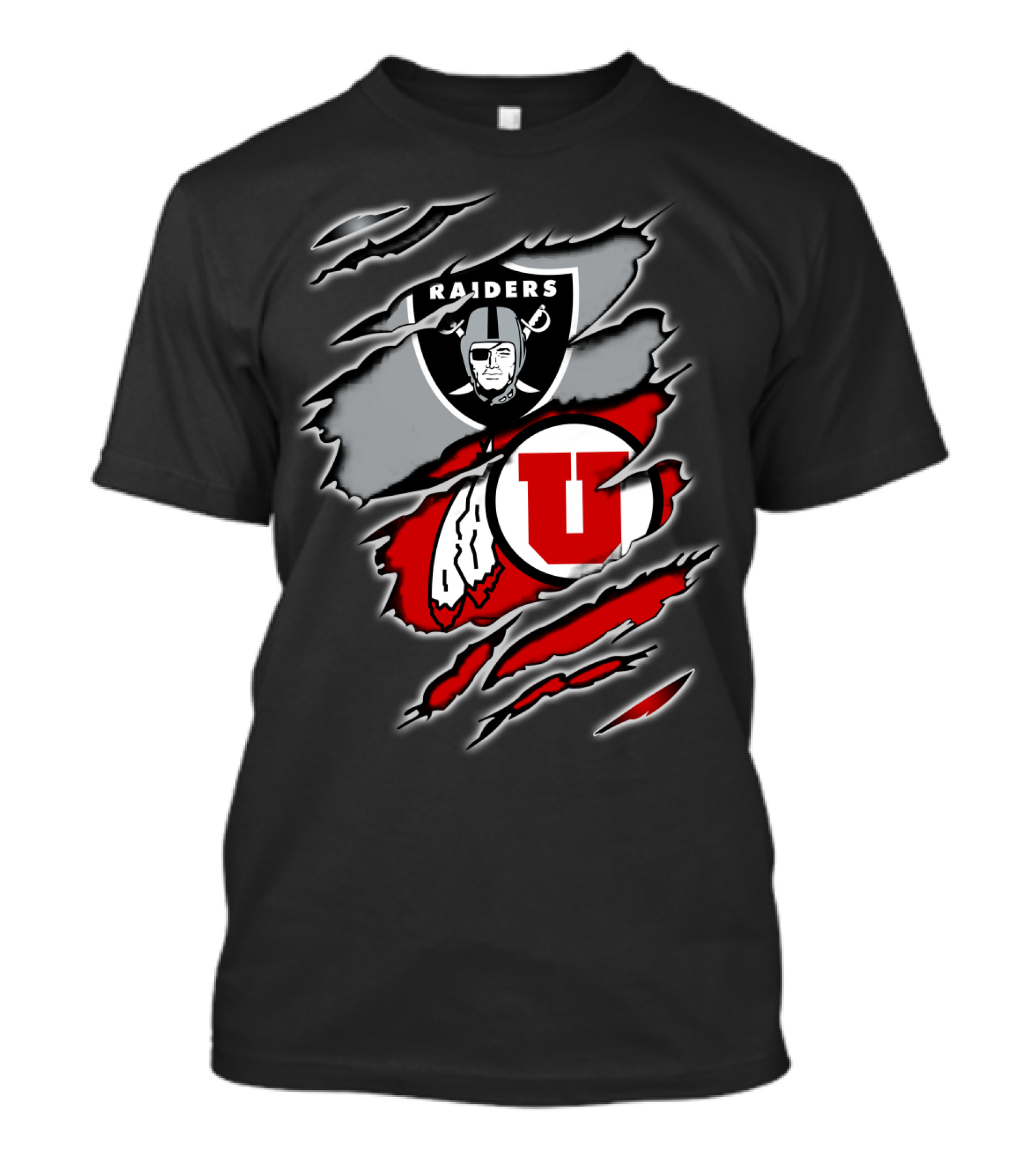 Raiders Utes Shield Claw Mark Combo T-Shirt