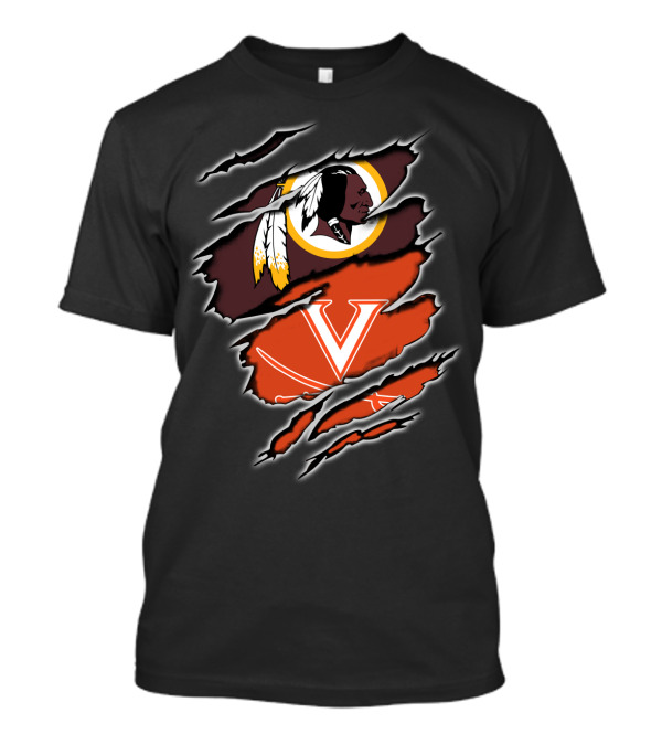 Washington Redskins Virginia Cavaliers Logo Mashup T-Shirt