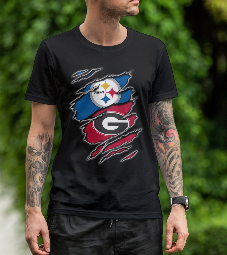 Steelers Georgia Bulldogs Fan Combo T-Shirt