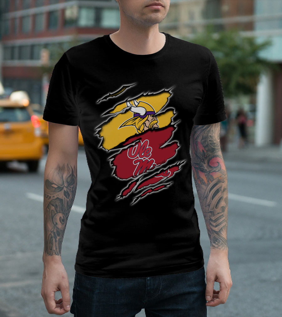 Vikings Ole Miss Torn T-Shirt