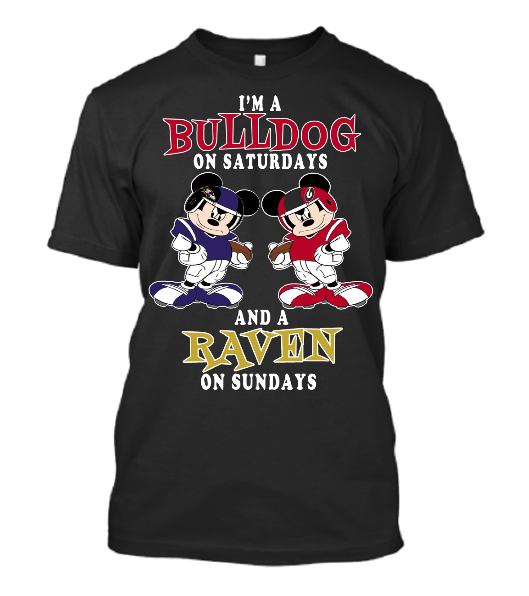 I'm A Bulldog On Saturdays And A Raven On Sundays T-Shirt
