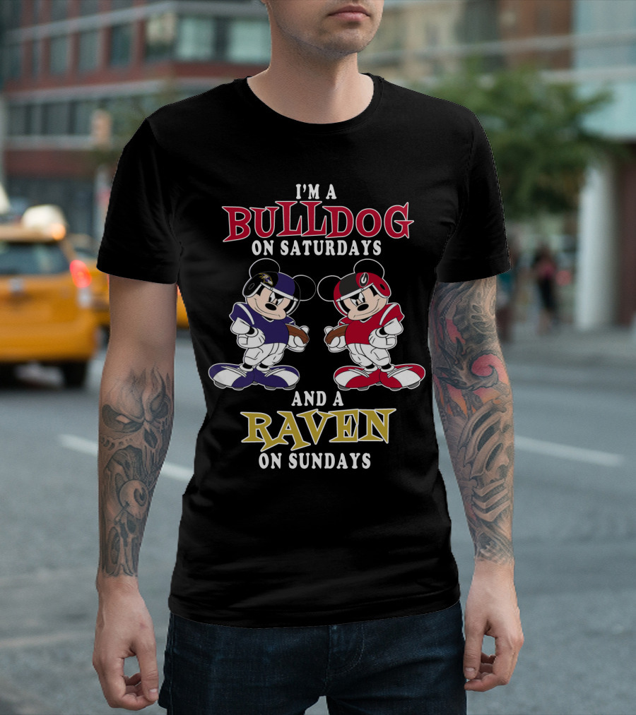 I'm A Bulldog On Saturdays And A Raven On Sundays T-Shirt