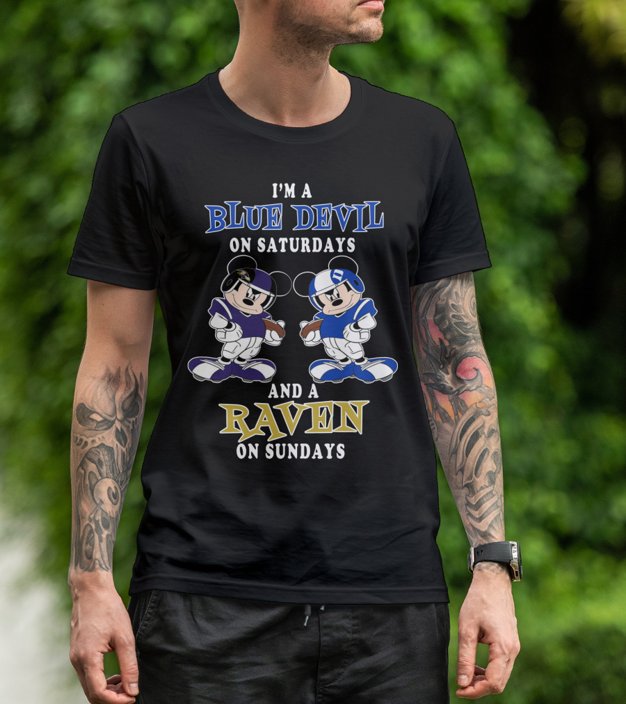I'm A Blue Devil On Saturdays And A Raven On Sundays T-Shirt