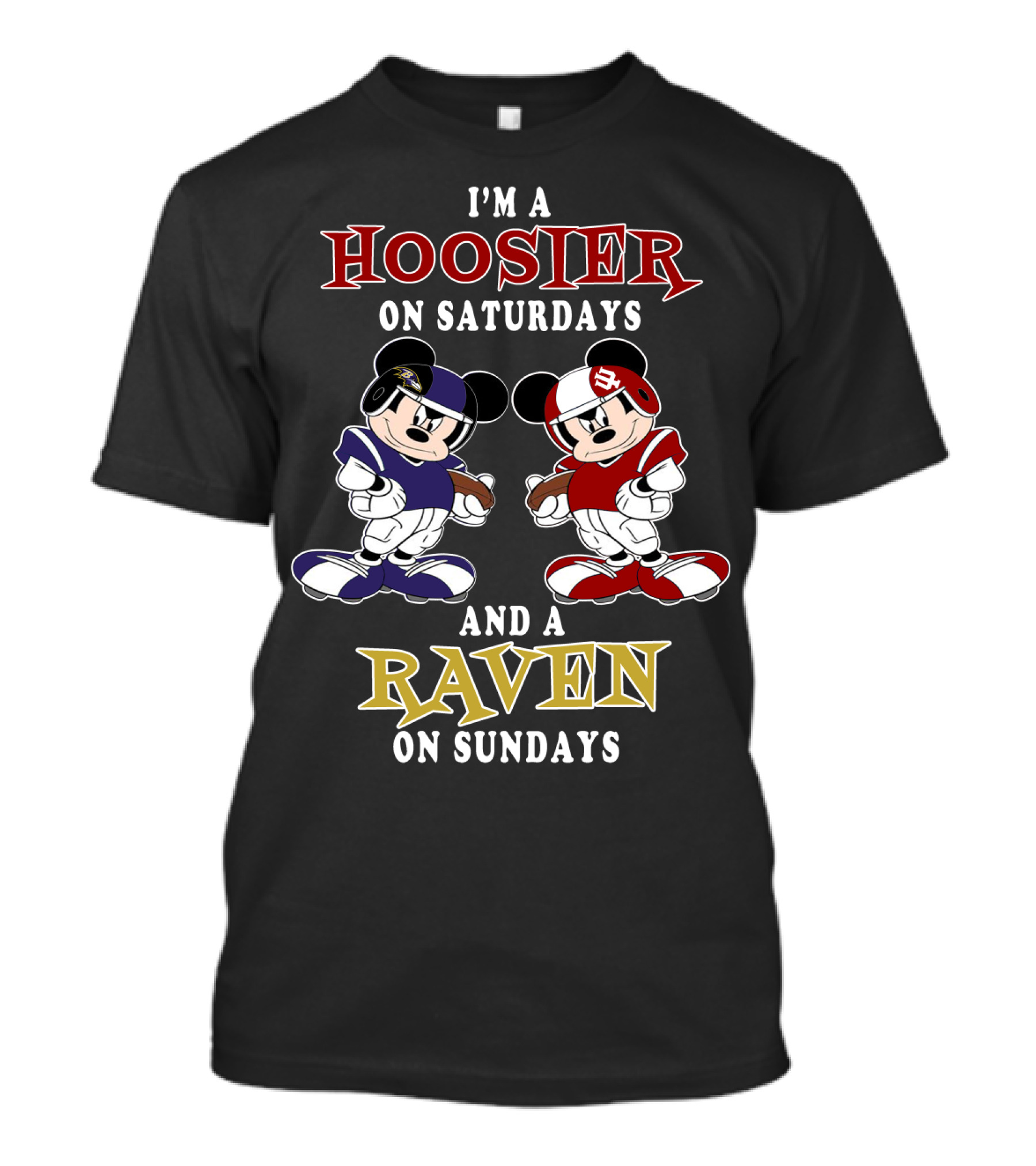 I'm A Hoosier On Saturdays And A Raven On Sundays T-Shirt