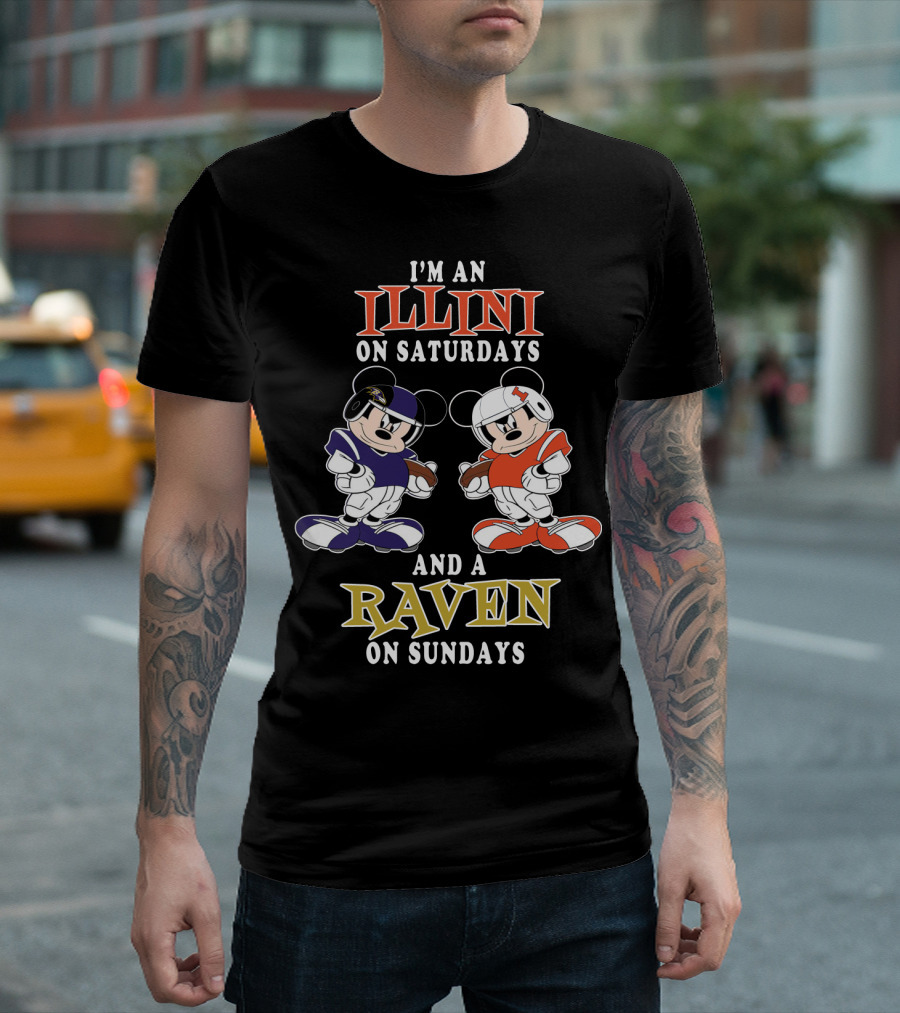 I'm an Illini on Saturdays and a Raven on Sundays T-Shirt