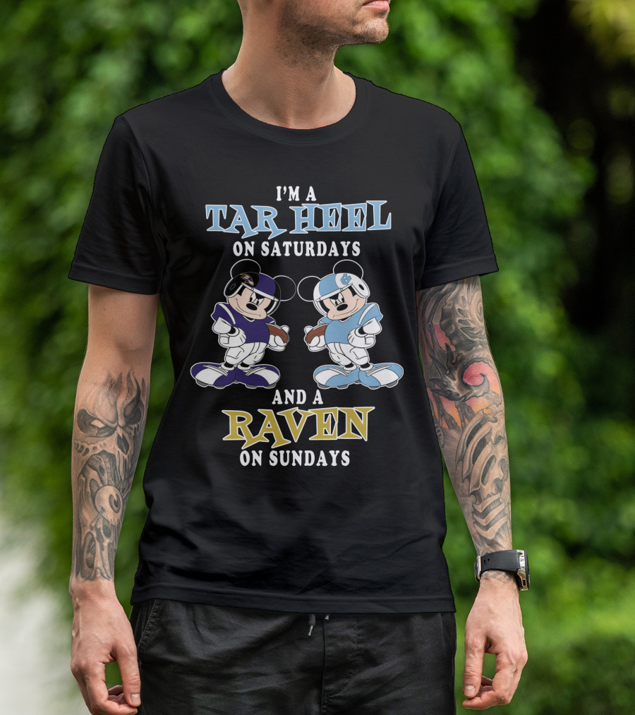 I'm A Tar Heel On Saturdays And A Raven On Sundays T-Shirt