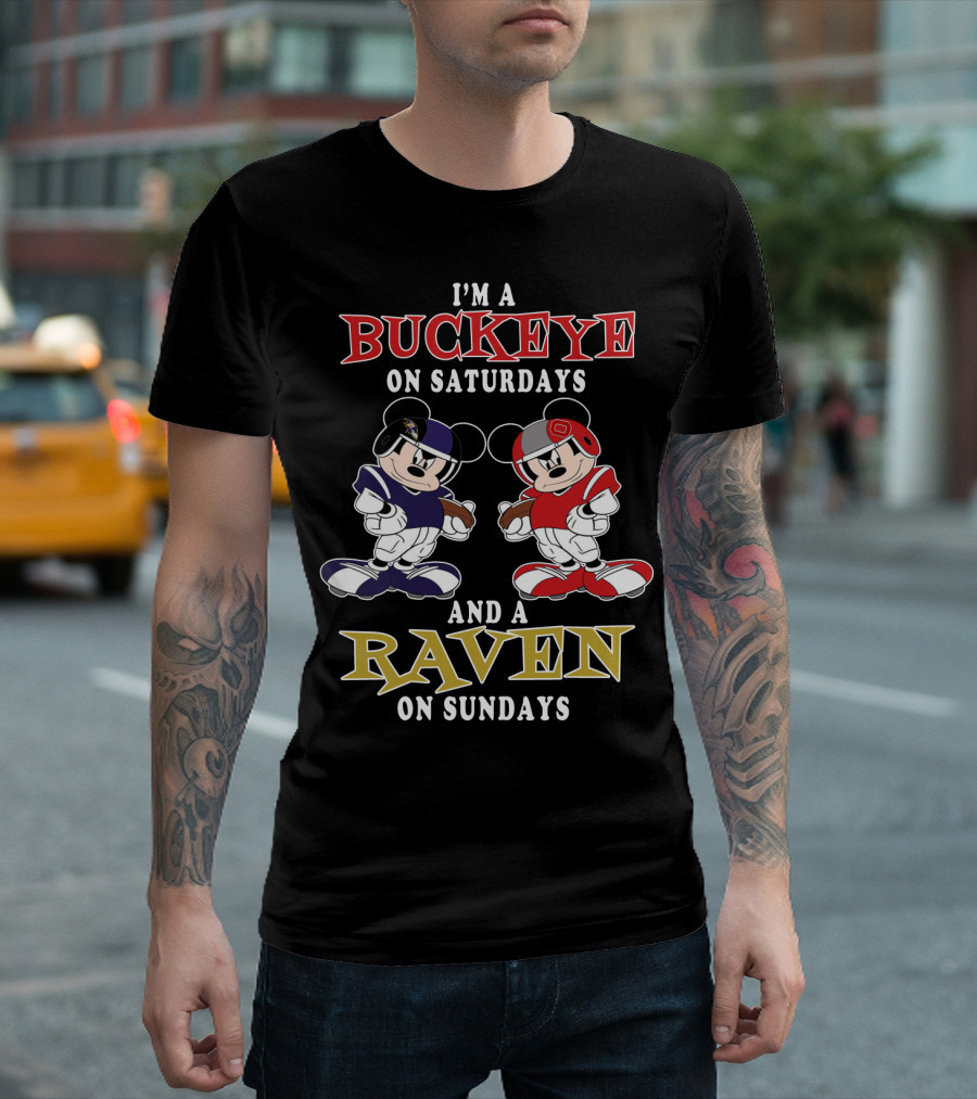 I'm a Buckeye on Saturdays and a Raven on Sundays T-Shirt