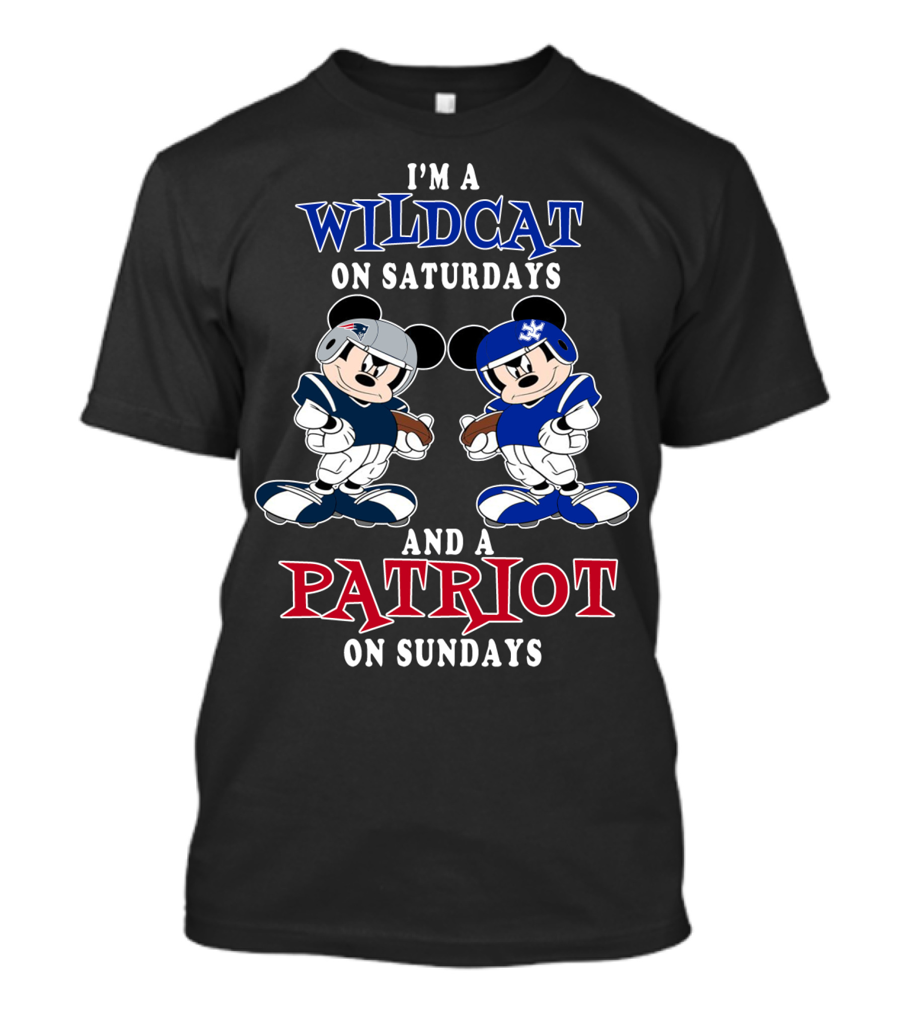 I'm A Wildcat On Saturdays And A Patriot On Sundays T-Shirt