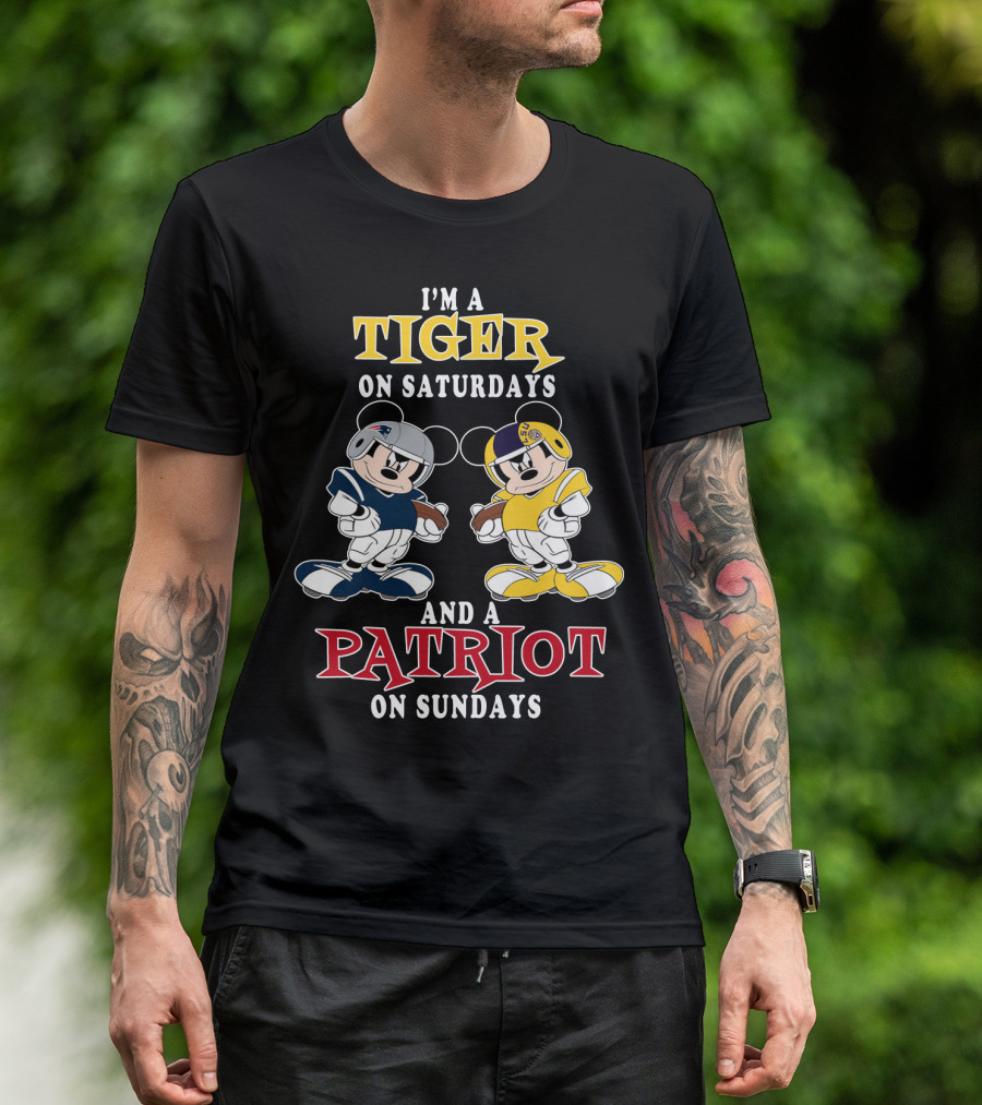 I'm A Tiger On Saturdays And A Patriot On Sundays T-Shirt