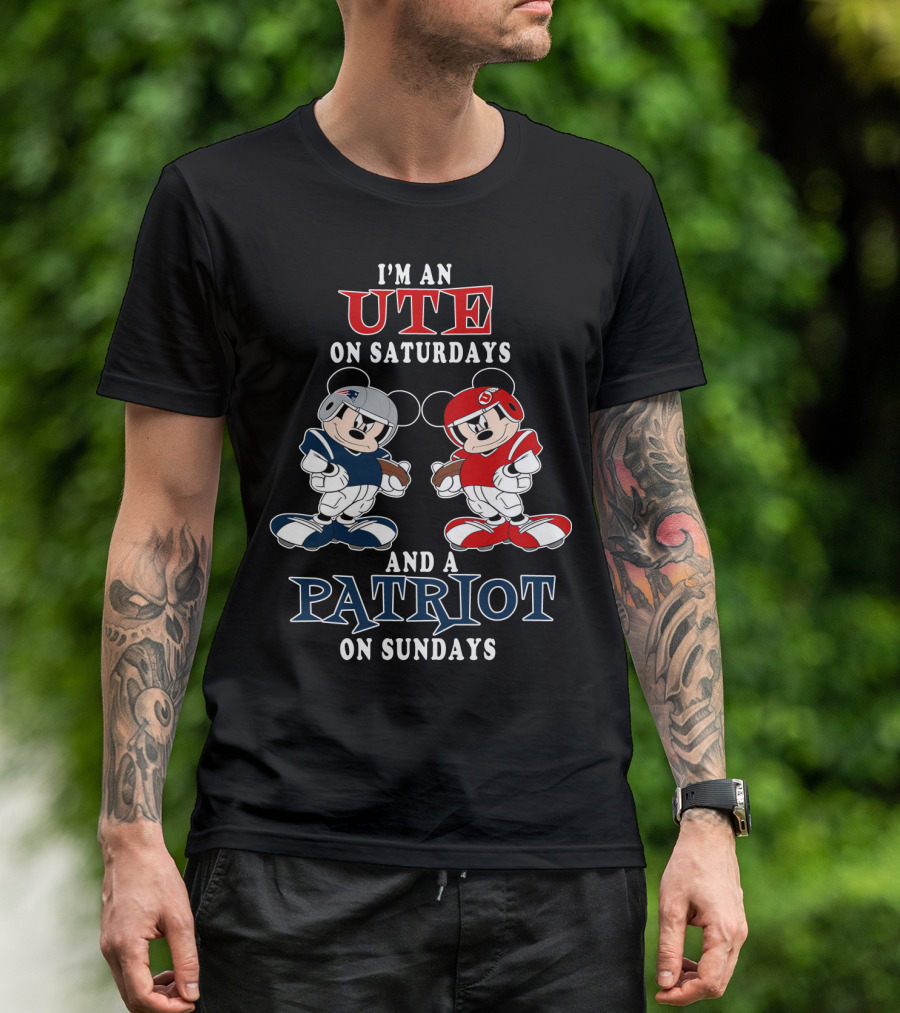 I'm An Ute On Saturdays And A Patriot On Sundays T-Shirt