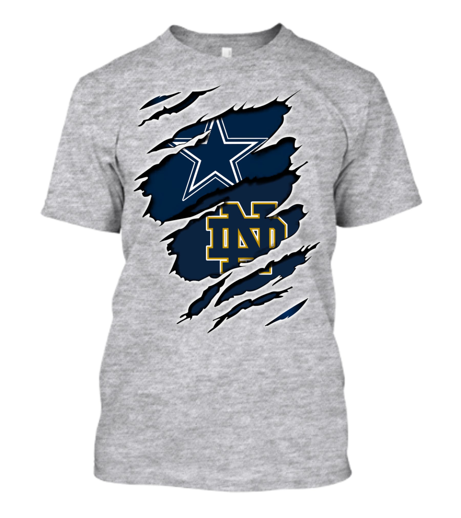 Dallas Cowboys Notre Dame Fighting Irish Logo Mashup T-Shirt