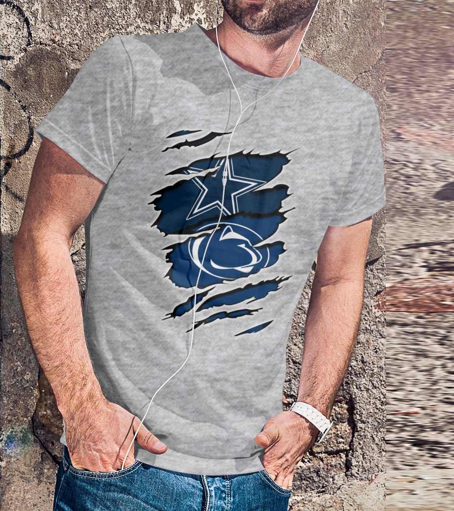 Dallas Cowboys Penn State Logo Fusion T-Shirt