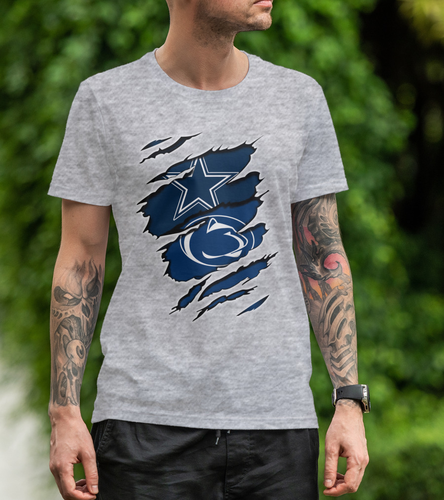 Dallas Cowboys Penn State Logo Fusion T-Shirt
