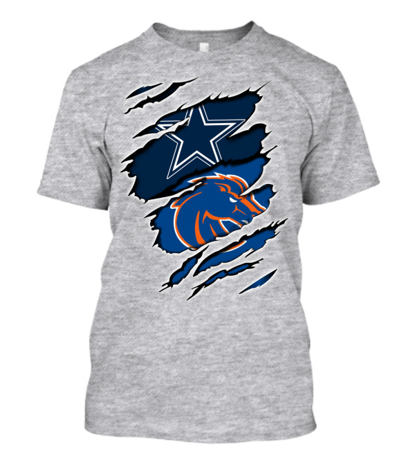 Dallas Cowboys Boise State Broncos Mashup T-Shirt