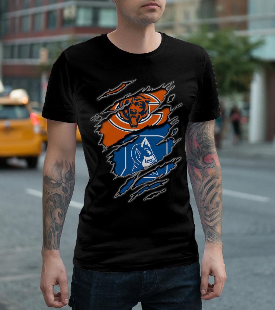 Chicago Bears And Duke Blue Devils Logos Combined T-Shirt
