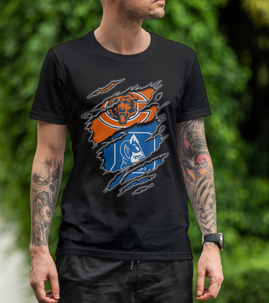 Chicago Bears And Duke Blue Devils Logos Combined T-Shirt