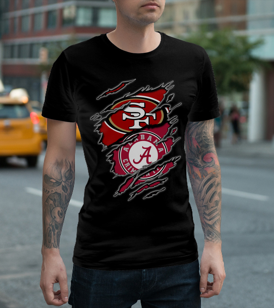 49ers Alabama Crimson Tide Crossover Fan T-Shirt