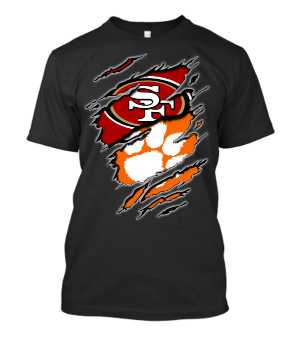 San Francisco 49ers Clemson Tigers Logo Mashup T-Shirt