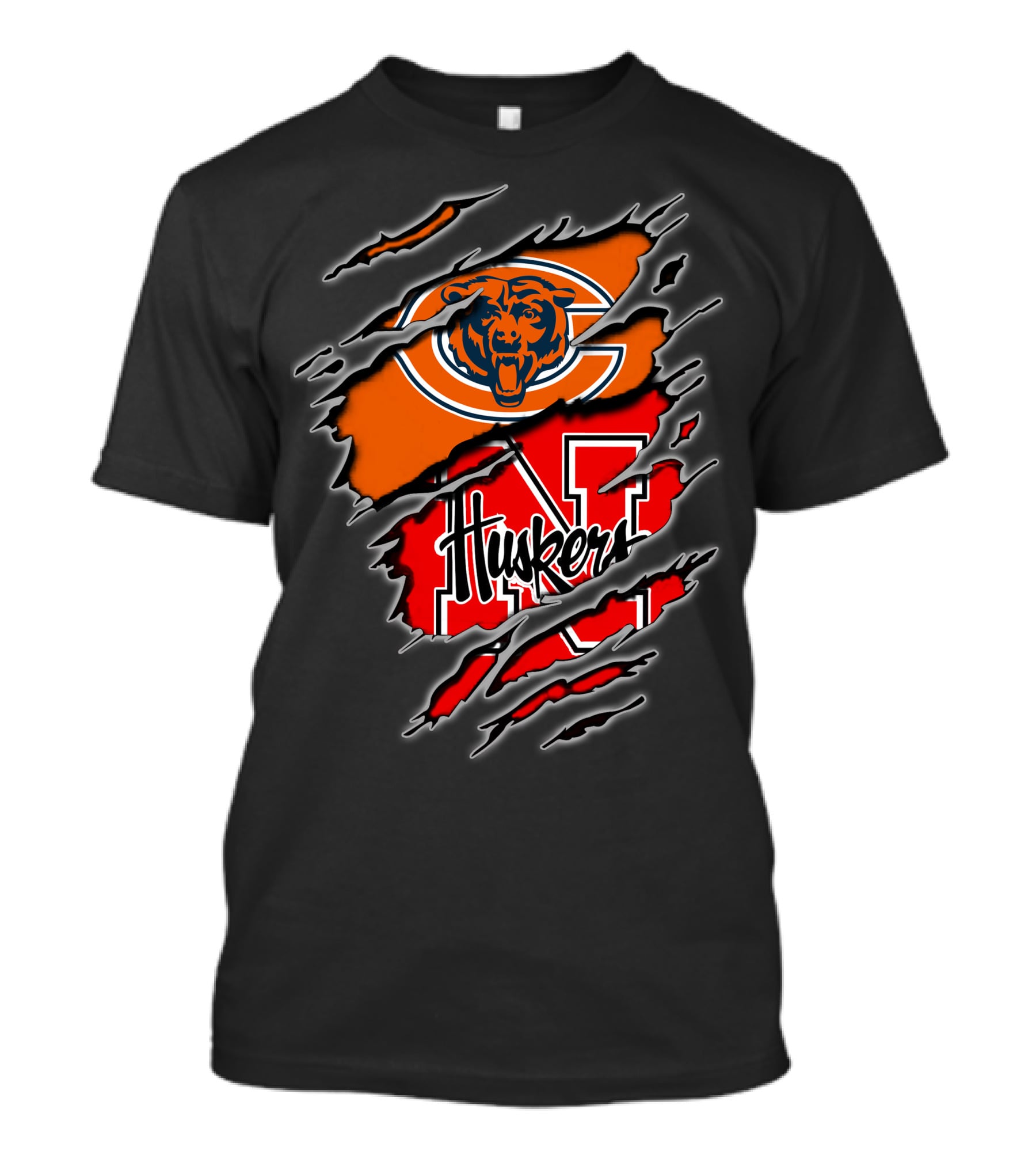 Chicago Bears Nebraska Cornhuskers Fan Mashup T-Shirt