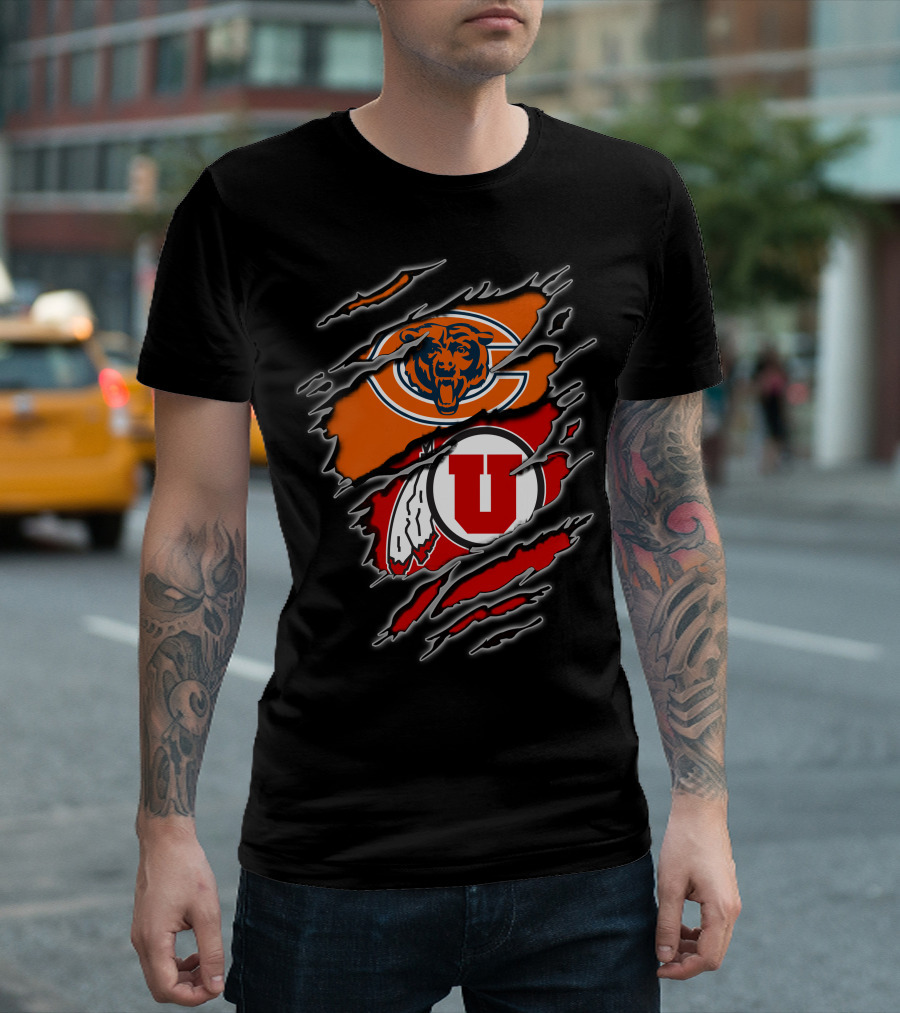 Chicago Bears Utah Utes Collaborative T-Shirt