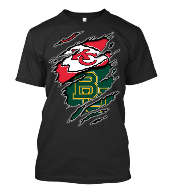 Kansas City Chiefs Baylor Bears Claw Marks Logo Fusion T-Shirt