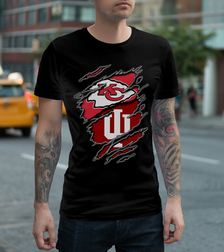 Kansas City Chiefs Indiana Hoosiers Crossover T-Shirt