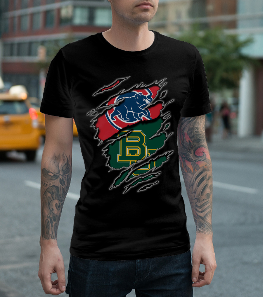 Cubs Bears Meets Baylor Football Creative Crossover T-Shirt