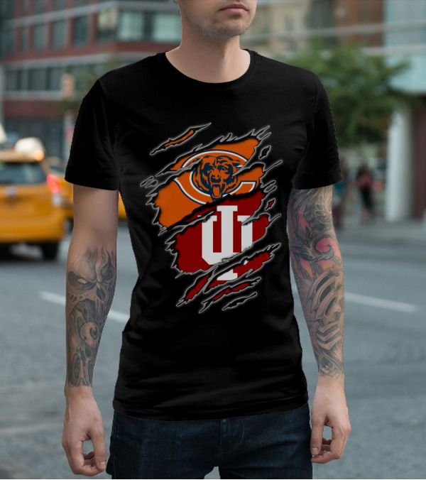 Chicago Bears Indiana Hoosiers Football Fan Dual T-Shirt