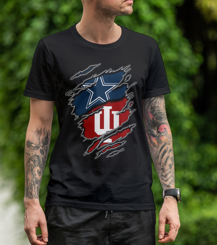 Dallas Cowboys Indiana Hoosiers Claw Rip T-Shirt