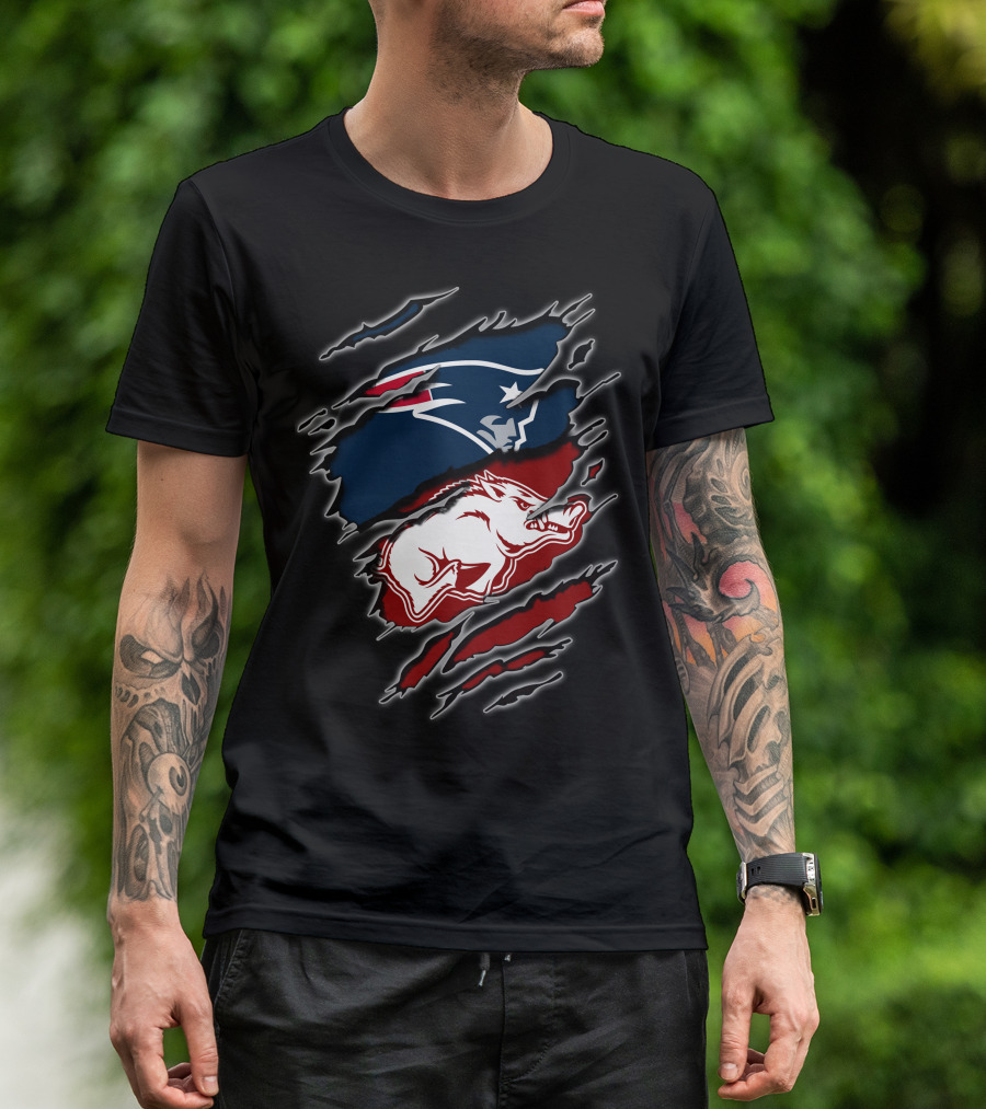 Patriots Arkansas Razorbacks Dual Logo Claw T-Shirt